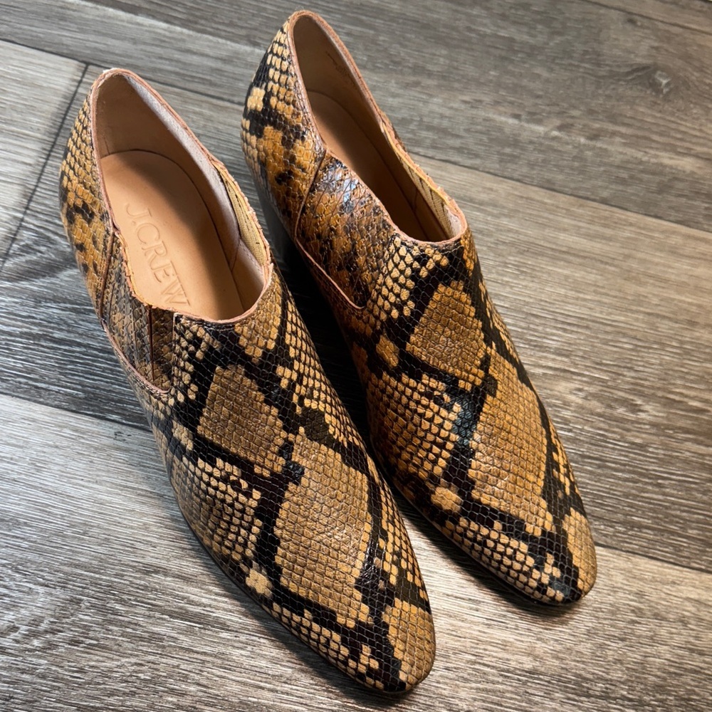 J Crew Snakeskin Patterned Ankle Boots woman’s 8 (j127) - Picture 8 of 10